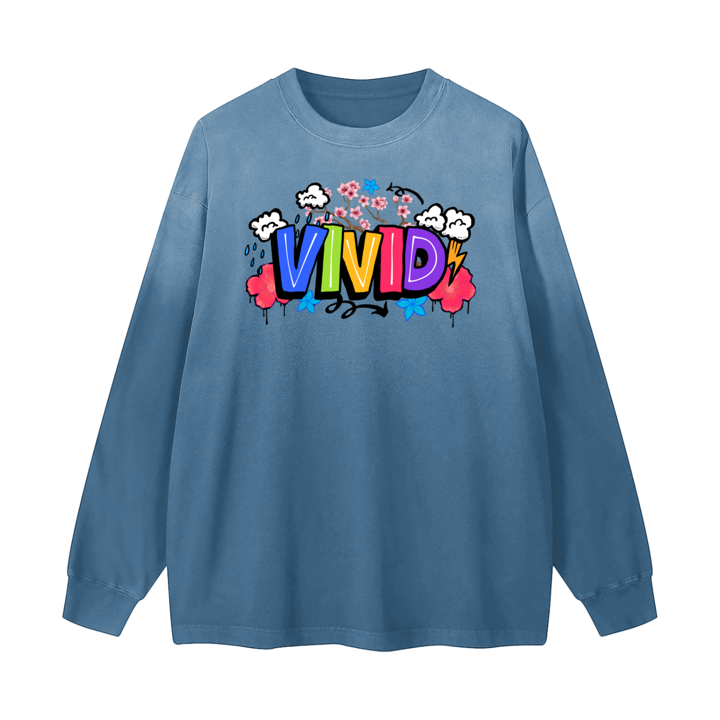 VIVID Vintage Washed Long Sleeve Tee