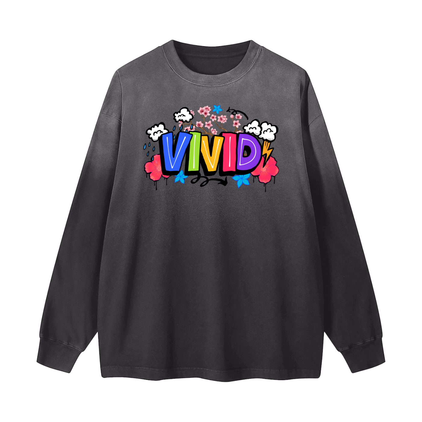 VIVID Vintage Washed Long Sleeve Tee